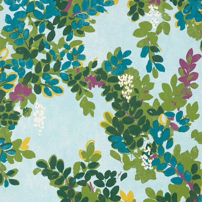 Thibaut Wallpaper Central Park Sky Blue T14334 Wallpaper Wallpaper UNITED STATES - </p><p>Repeat: V: 36 27 - My Fabric Connection -