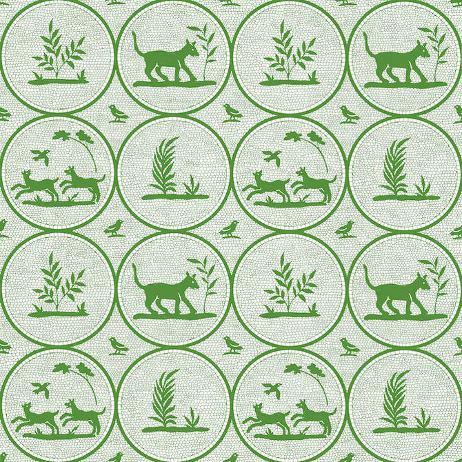 Thibaut Wallpaper Dooley Green T14351 Wallpaper Wallpaper UNITED STATES - </p><p>Repeat: V: 13.5 27 - My Fabric Connection -