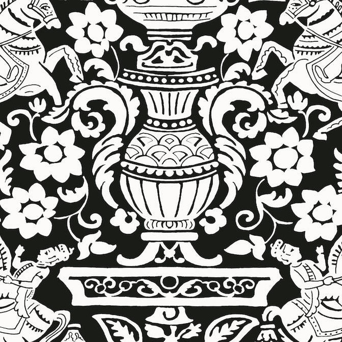 Thibaut Wallpaper Galway Black T14365 Wallpaper Wallpaper UNITED STATES - </p><p>Repeat: V: 36 27 - My Fabric Connection -