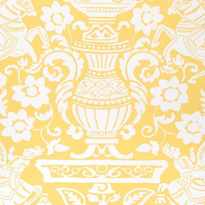 Thibaut Wallpaper Galway Yellow T14366 Wallpaper Wallpaper UNITED STATES - </p><p>Repeat: V: 36 27 - My Fabric Connection -