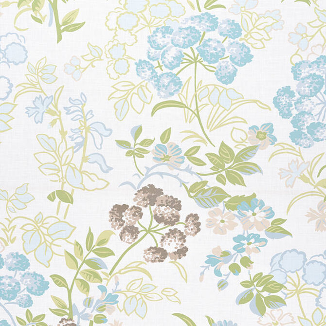 Thibaut Fabric Spring Garden Spa Blue F914339 Fabric 60% Linen, 30% Cot, 10% Nylon UNITED KINGDOM 20000 </p><p>Repeat: V: 35 54 - My Fabric Connection -