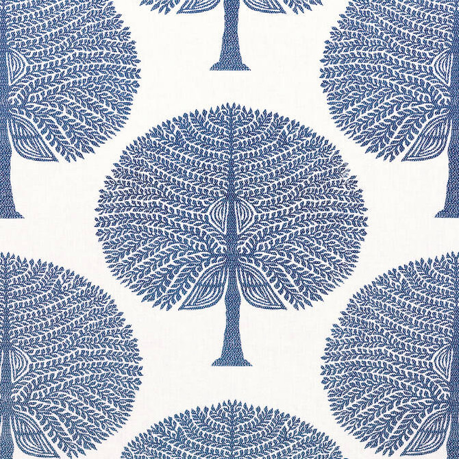 Thibaut Fabric Mulberry Tree Navy F910603 Fabric 55% Linen, 45% Cotton INDIA - </p><p>Repeat: V: 17.25 54 - My Fabric Connection -