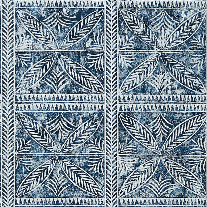 Thibaut Wallpaper Timbuktu Navy T10253 Wallpaper Wallpaper UNITED STATES - </p><p>Repeat: V: 27 27 - My Fabric Connection -