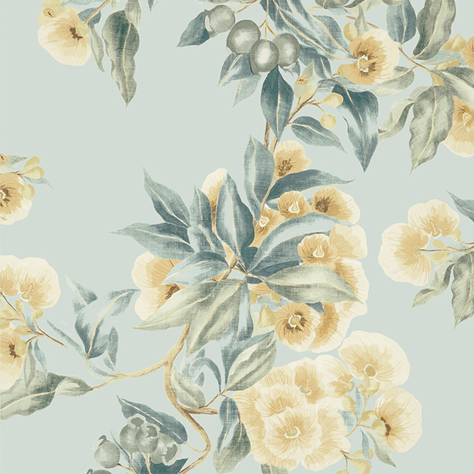 Anna French Wallpaper Camellia Garden Soft Gold AT24552 Wallpaper Non Woven Wallpaper UNITED KINGDOM - </p><p>Repeat: V: 55.5 27 - My Fabric Connection -