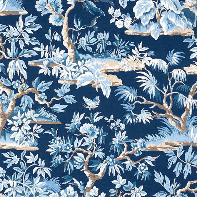 Anna French Wallpaper Elwood Navy AT24563 Wallpaper Non Woven Wallpaper UNITED STATES - </p><p>Repeat: V: - 27 - My Fabric Connection -