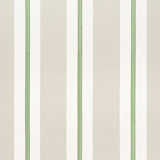 Anna French Fabric Alden Stripe Embroidery Kelly AW24530 Fabric 50% Cotton, 40% Linen, 10% Viscose INDIA - </p><p>Repeat: V: 0 54 - My Fabric Connection -