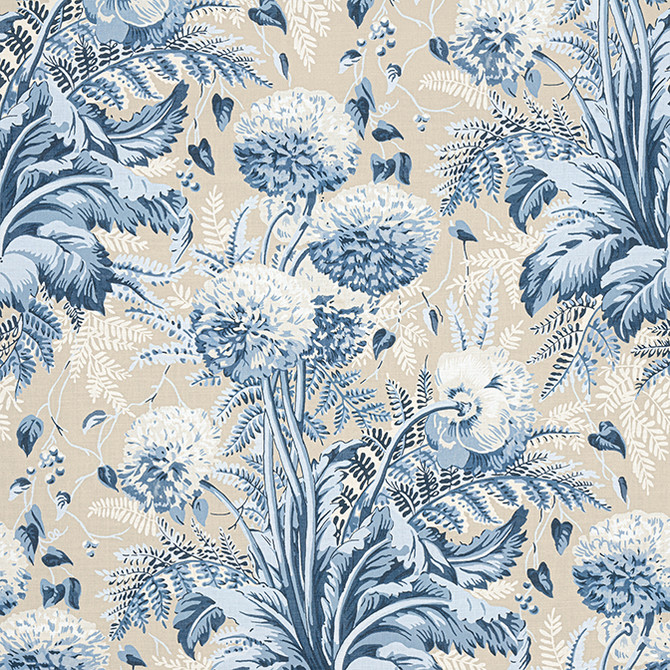 Anna French Fabric Dahlia Navy on Linen AF24540 Fabric 60% Linen, 30% Cot, 10% Nylon UNITED KINGDOM 20000 </p><p>Repeat: V: 34.5 54 - My Fabric Connection -