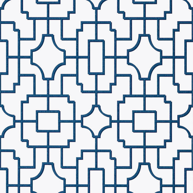 Thibaut Wallpaper Fretwork Navy T20867 Wallpaper Wallpaper UNITED STATES - </p><p>Repeat: V: 18 27 - My Fabric Connection -