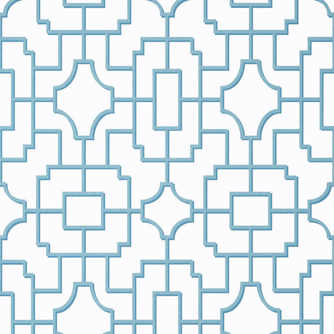 Thibaut Wallpaper Fretwork Light Blue T20875 Wallpaper Wallpaper UNITED STATES - </p><p>Repeat: V: 18 27 - My Fabric Connection -