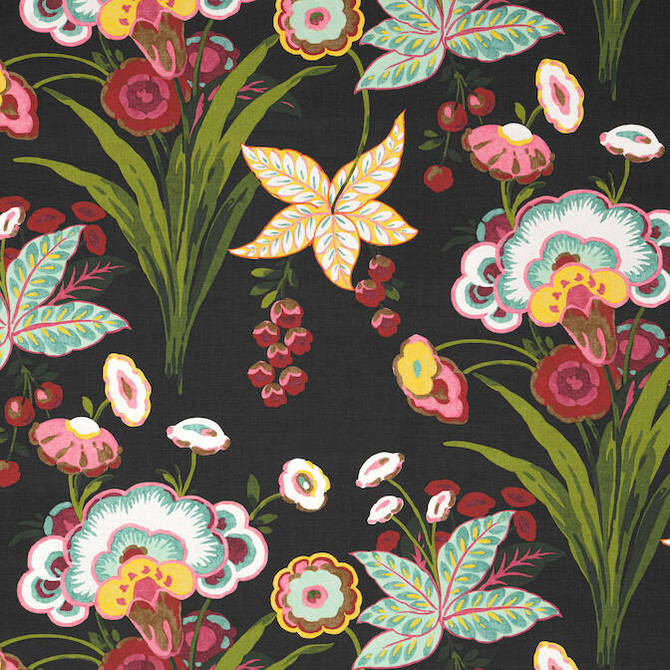 Thibaut Fabric Pasadena Black F920853 Fabric 52% Linen, 36% Cotton, 12% Nylon THAILAND 15000 </p><p>Repeat: V: 24 54 - My Fabric Connection -