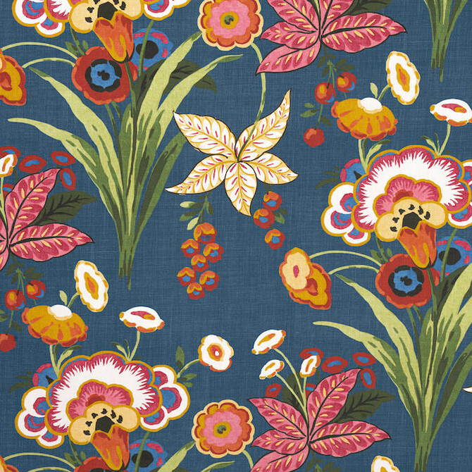 Thibaut Fabric Pasadena Navy F920854 Fabric 52% Linen, 36% Cotton, 12% Nylon THAILAND 15000 </p><p>Repeat: V: 24 54 - My Fabric Connection -