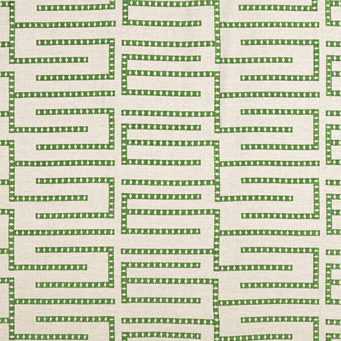 Thibaut Fabric Architect Embroidery Emerald W713628 Fabric 90% Linen, 10% Viscose INDIA - </p><p>Repeat: V: 5.75 53 - My Fabric Connection -