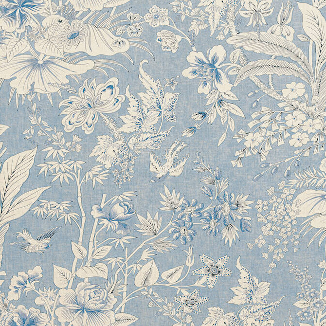 Thibaut Fabric Rosalind Blue F913602 Fabric 100% Linen SCOTLAND 12000 </p><p>Repeat: V: 26.5 54 - My Fabric Connection -