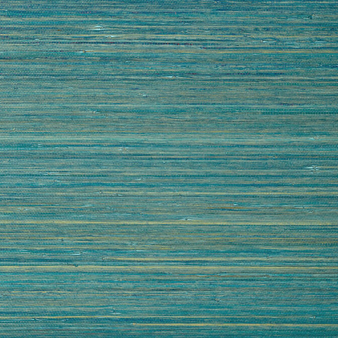 Thibaut Wallpaper Raffia Palm Turquoise T24073 Wallpaper Raffia KOREA - </p><p>Repeat: V: - 36 - My Fabric Connection -