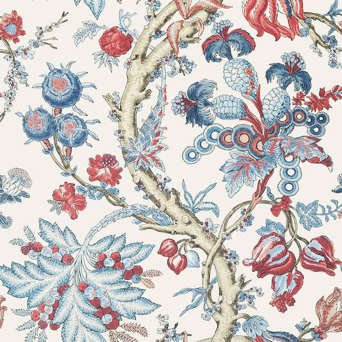 Thibaut Wallpaper Chatelain Blue and Red T10845 Wallpaper Wallpaper UNITED STATES - </p><p>Repeat: V: 27 27 - My Fabric Connection -