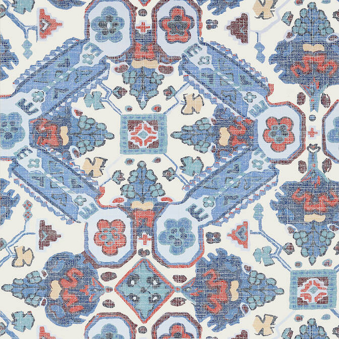 Thibaut Wallpaper Persian Carpet Blue and White T10824 Wallpaper Wallpaper UNITED STATES - </p><p>Repeat: V: 25.25 27 - My Fabric Connection -