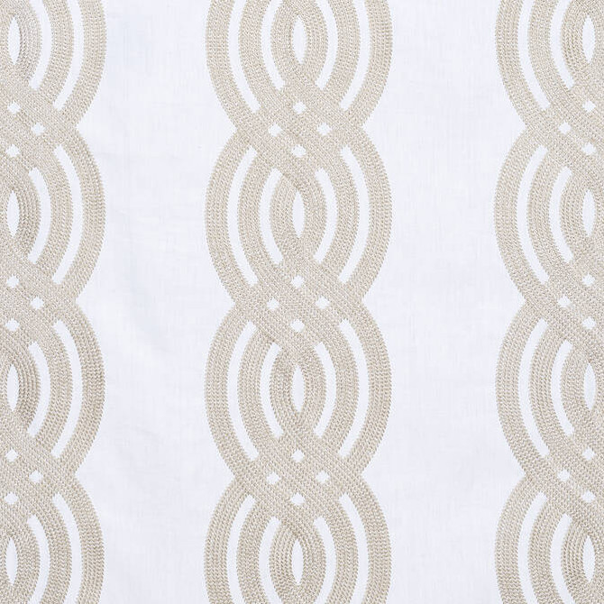 Thibaut Fabric Braid Embroidery Cream W710804 Fabric 60% Linen, 35% Viscose, 5% Poly INDIA - </p><p>Repeat: V: 7.5 54 - My Fabric Connection -
