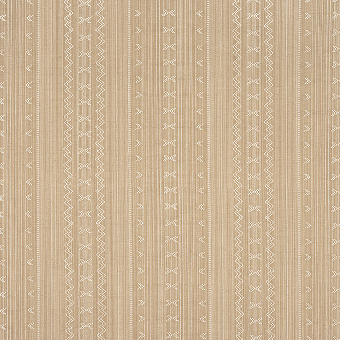 Thibaut Fabric Charter Stripe Embroidery Camel W736457 Fabric 100% Cotton INDIA - </p><p>Repeat: V: 1.5 53 - My Fabric Connection -