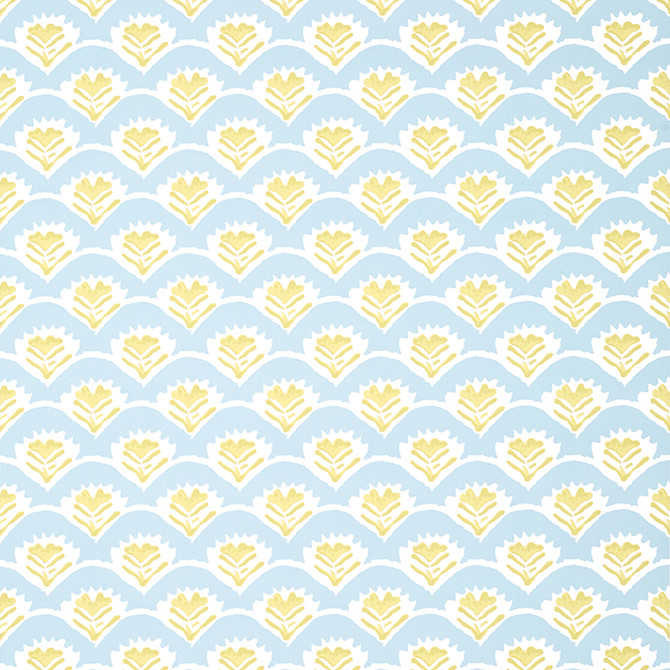 Thibaut Wallpaper Emily Yellow and Blue T16253 Wallpaper Wallpaper U.S.A. - </p><p>Repeat: V: 4.25 27 - My Fabric Connection -