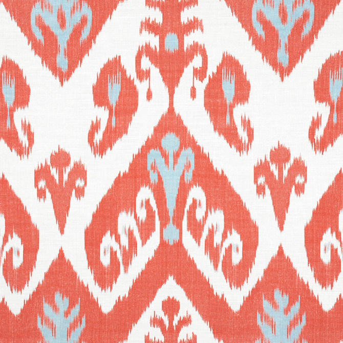 Thibaut Fabric Indies Ikat Coral F916247 Fabric 60% Linen, 30% Cot, 10% Nylon UNITED KINGDOM 20000 </p><p>Repeat: V: 27.5 54 - My Fabric Connection -