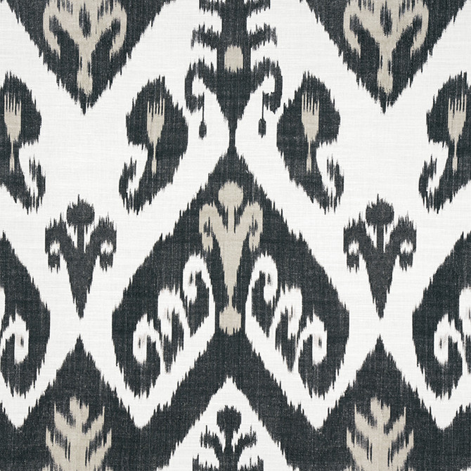 Thibaut Fabric Indies Ikat Black F916250 Fabric 60% Linen, 30% Cot, 10% Nylon UNITED KINGDOM 20000 </p><p>Repeat: V: 27.5 54 - My Fabric Connection -