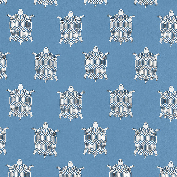 Thibaut Fabric Turtle Bay Island Blue W81628 Fabric 100% Solution Dyed Acrylic GERMANY 20000 </p><p>Repeat: V: 10 54 - My Fabric Connection -