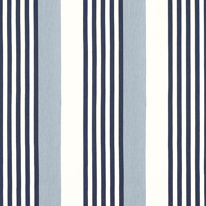Thibaut Fabric Riviera Stripe Oxford Blue and Navy FWW81768 Fabric 100% Solution Dyed Acrylic TURKEY - </p><p>Repeat: V: - 117 - My Fabric Connection -