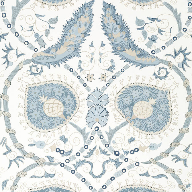 Thibaut Wallpaper Lewis Spa Blue T13215 Wallpaper Non Woven Wallpaper UNITED STATES - </p><p>Repeat: V: 48.5 27 - My Fabric Connection -