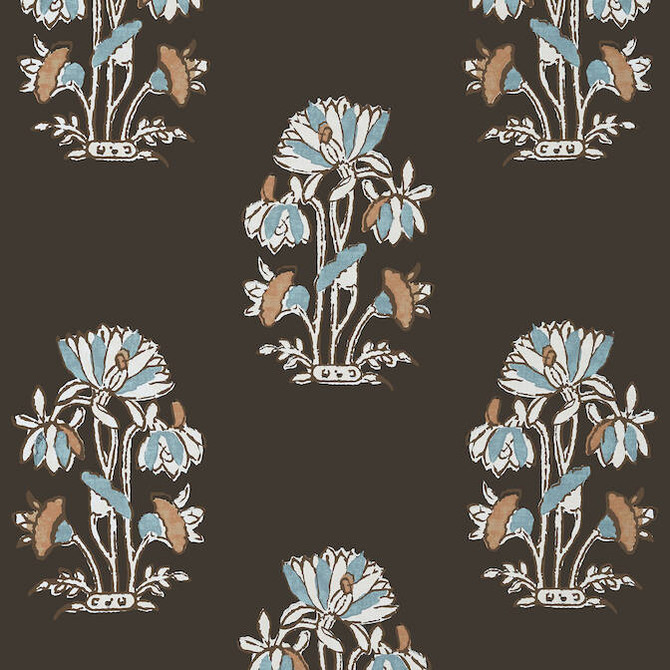 Thibaut Wallpaper Lily Flower Black T13200 Wallpaper Wallpaper UNITED STATES - </p><p>Repeat: V: 36 27 - My Fabric Connection -