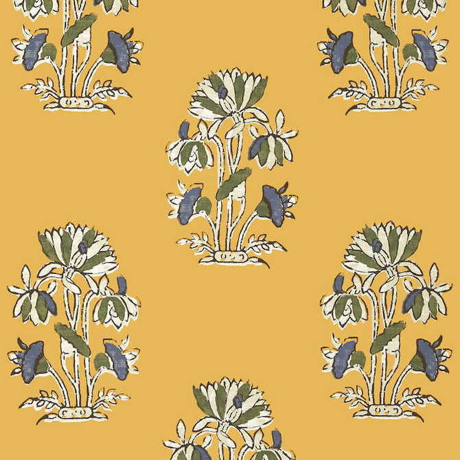 Thibaut Wallpaper Lily Flower Harvest Gold T13202 Wallpaper Wallpaper UNITED STATES - </p><p>Repeat: V: 36 27 - My Fabric Connection -