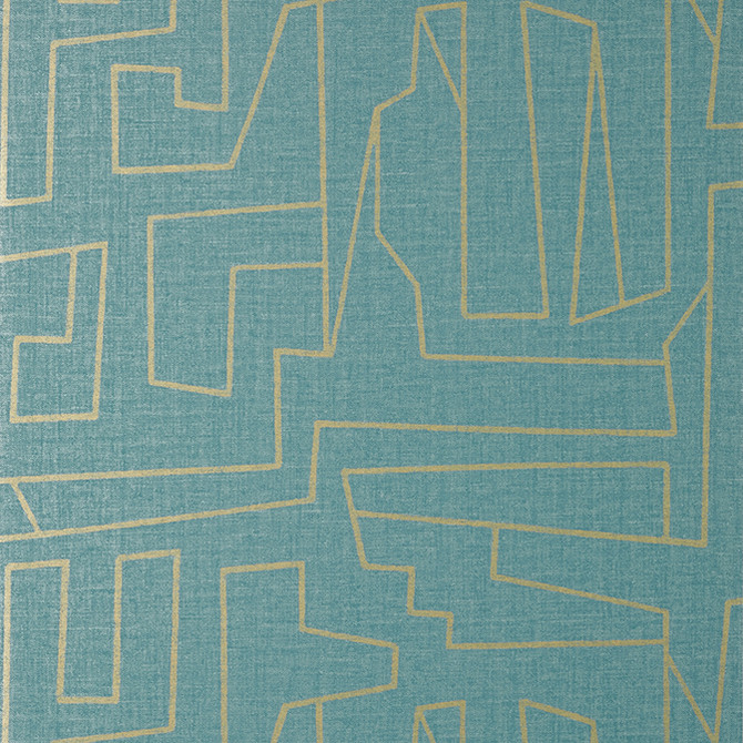 Thibaut Wallpaper Matrix Metallic Gold and Teal T41032 Wallpaper Non Woven Wallpaper UNITED STATES - </p><p>Repeat: V: 25.25 27 - My Fabric Connection -
