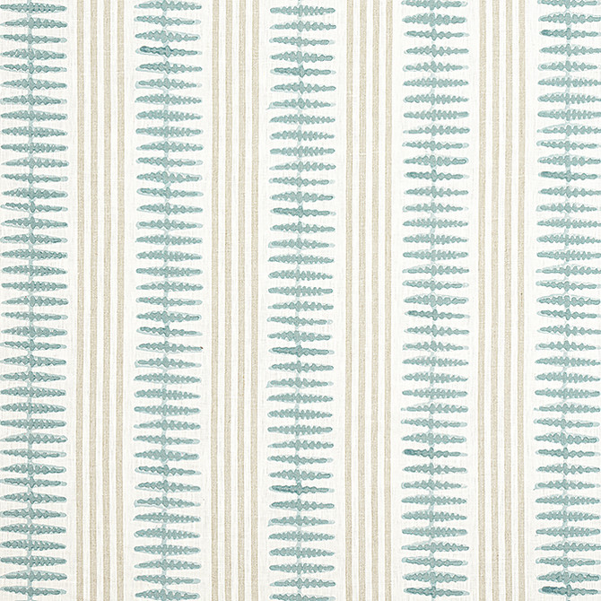 Thibaut Fabric Indo Stripe Seaglass F981315 Fabric 100% Linen INDIA 12000 </p><p>Repeat: V: 5 54 - My Fabric Connection -