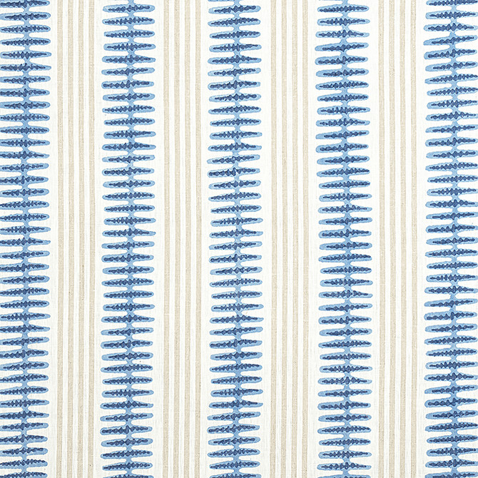 Thibaut Fabric Indo Stripe Navy F981318 Fabric 100% Linen INDIA 12000 </p><p>Repeat: V: 5 54 - My Fabric Connection -