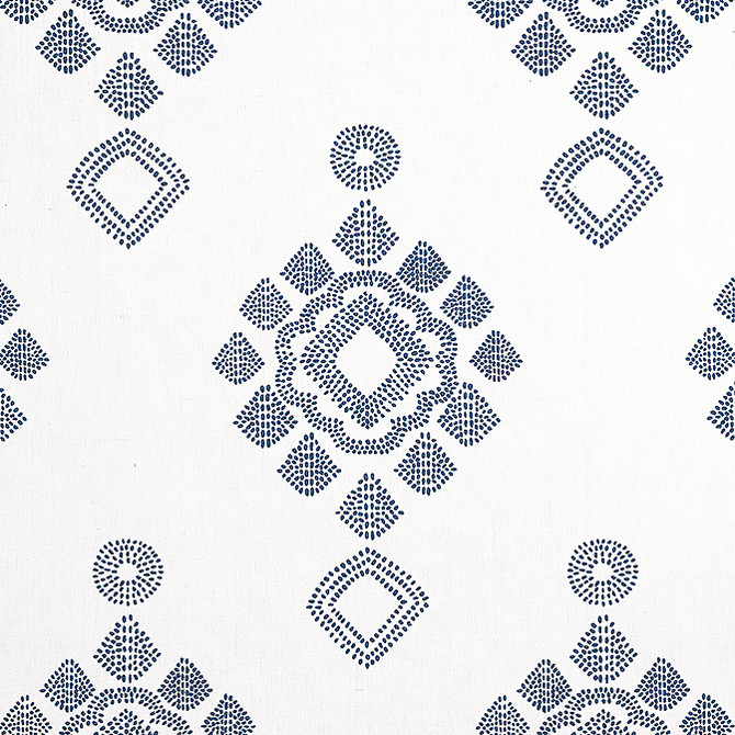 Thibaut Fabric Province Medallion Navy F981323 Fabric 60% Linen, 40% Cotton INDIA 29000 </p><p>Repeat: V: 30 52 - My Fabric Connection -