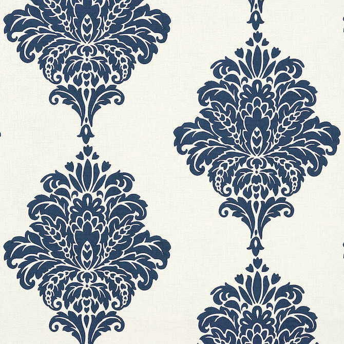 Thibaut Wallpaper Arturo Damask Navy T13014 Wallpaper Wallpaper U.S.A. - </p><p>Repeat: V: 18 27 - My Fabric Connection -