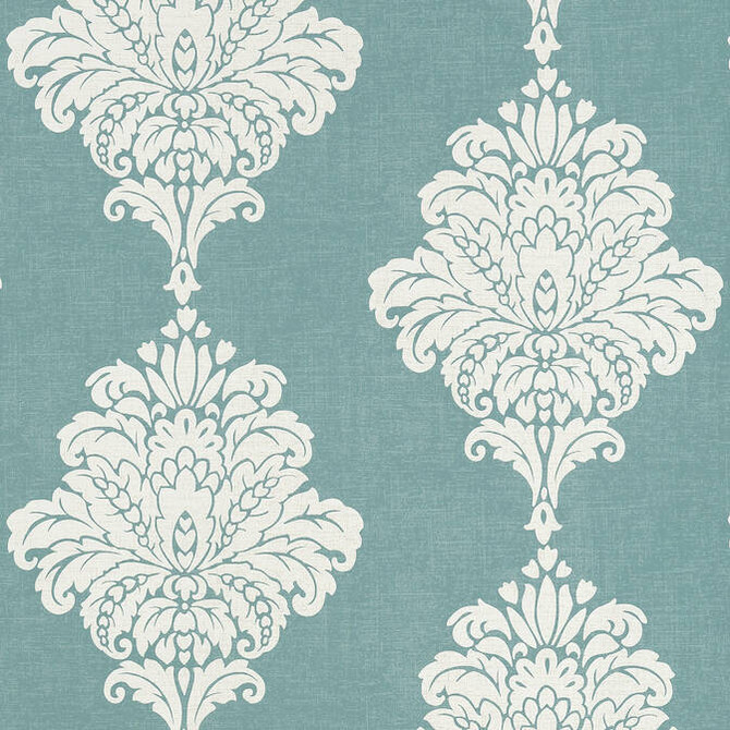 Thibaut Wallpaper Arturo Damask Turquoise T13015 Wallpaper Wallpaper U.S.A. - </p><p>Repeat: V: 18 27 - My Fabric Connection -