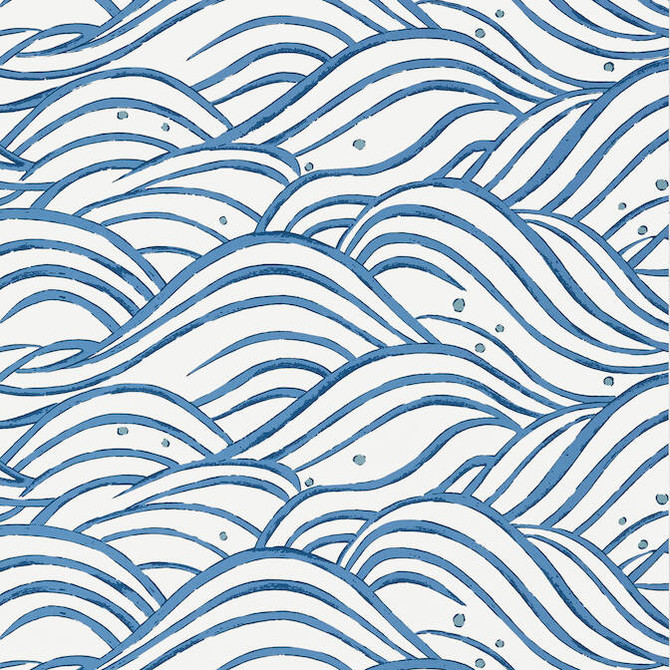 Anna French Wallpaper Waves Blue AT9873 Wallpaper Wallpaper UNITED STATES - </p><p>Repeat: V: 12.75 27 - My Fabric Connection -