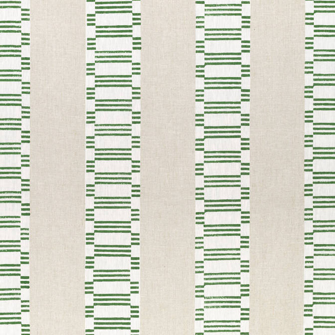Anna French Fabric Japonic Stripe Emerald Green AF9824 Fabric 100% Linen INDIA 6000 </p><p>Repeat: V: 2 54 - My Fabric Connection -