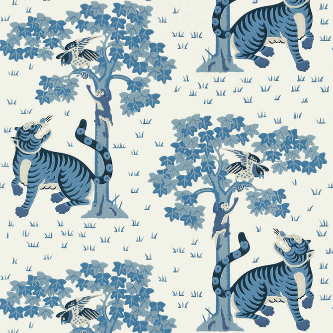 Anna French Wallpaper Kahna Blue AT78780 Wallpaper Non Woven Wallpaper UNITED KINGDOM - </p><p>Repeat: V: 21 27 - My Fabric Connection -