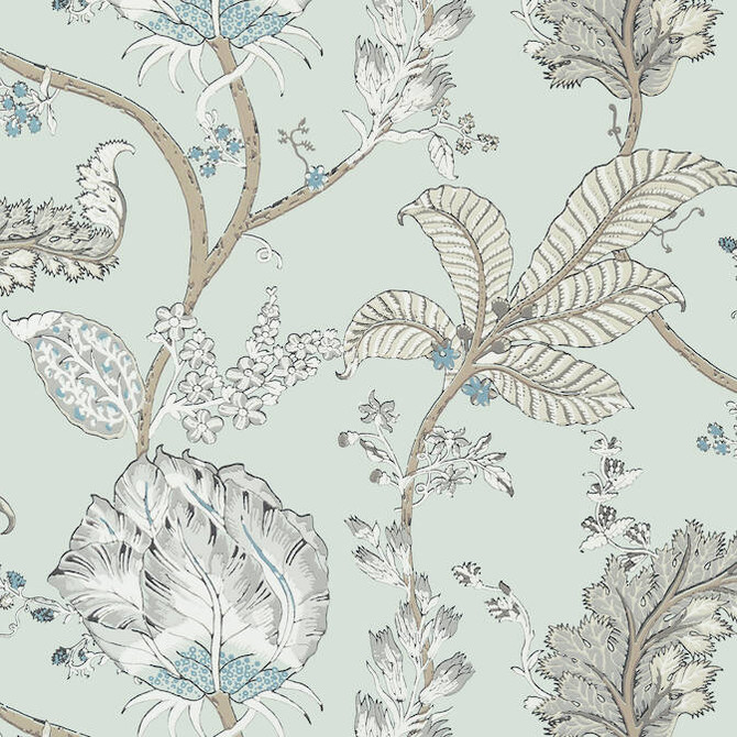 Anna French Wallpaper Kalamkari Vine Robin's Egg AT78737 Wallpaper Non Woven Wallpaper UNITED KINGDOM - </p><p>Repeat: V: 24 27 - My Fabric Connection -