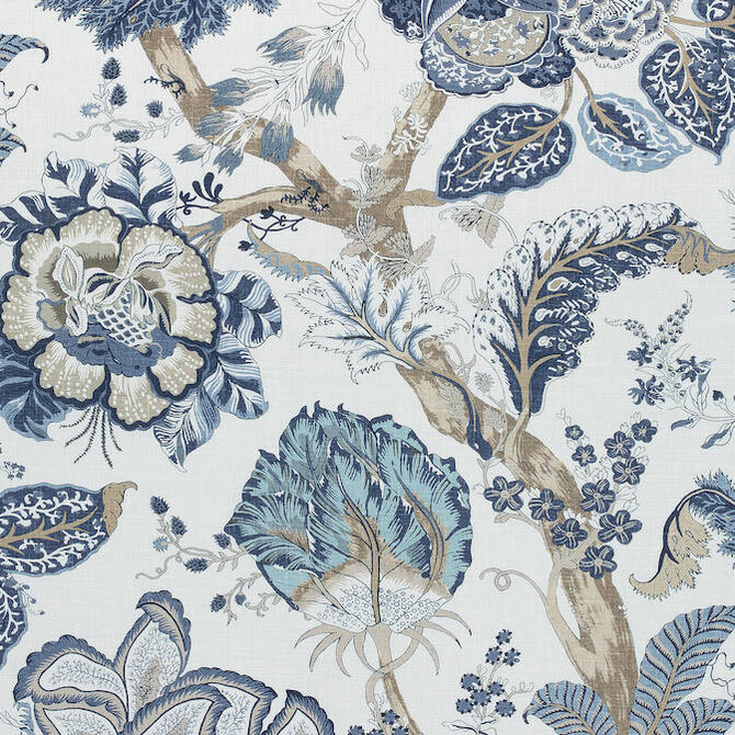 Anna French Fabric Kalamkari Blue and White AF78738 Fabric 60% Linen, 30% Cot, 10% Nylon THAILAND 20000 </p><p>Repeat: V: 41 54 - My Fabric Connection -