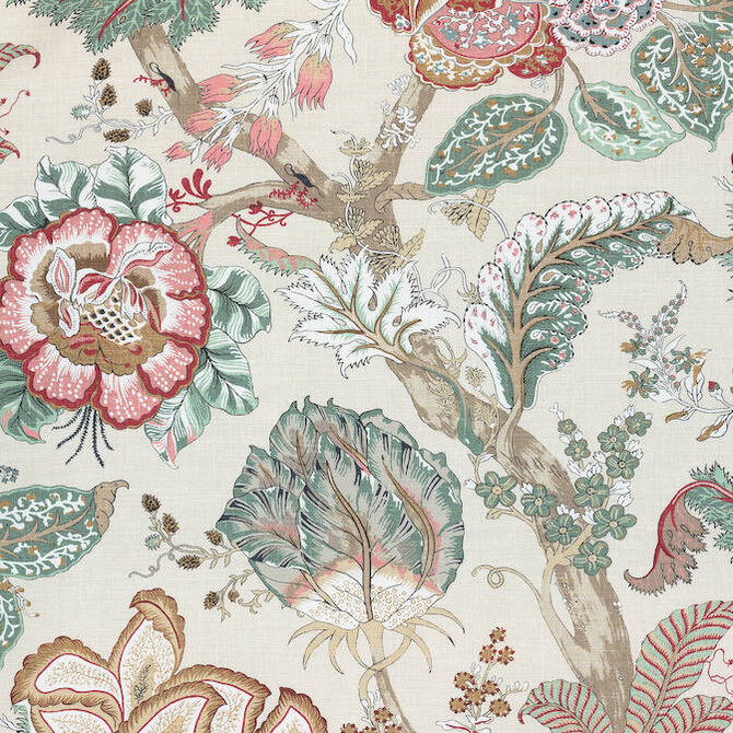 Anna French Fabric Kalamkari Red and Gold AF78741 Fabric 60% Linen, 30% Cot, 10% Nylon THAILAND 20000 </p><p>Repeat: V: 41 54 - My Fabric Connection -