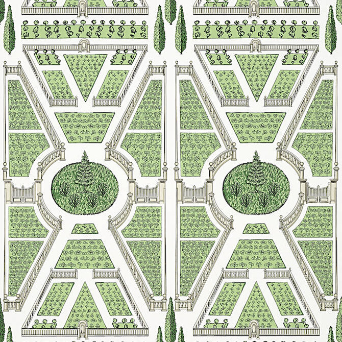 Anna French Wallpaper Aerial Garden Green AT9599 Wallpaper Non Woven Wallpaper U.S.A. - </p><p>Repeat: V: 25.25 27 - My Fabric Connection -