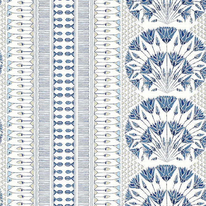 Anna French Wallpaper Cairo Blue and White AT9624 Wallpaper Non Woven Wallpaper UNITED KINGDOM - </p><p>Repeat: V: 9 27 - My Fabric Connection -