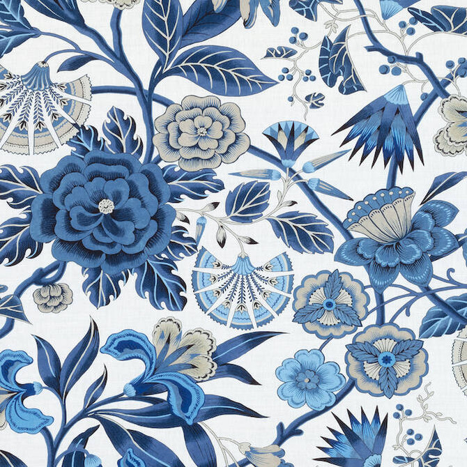 Anna French Fabric Cleo Blue and White AF9621 Fabric 60% Linen, 30% Cot, 10% Nylon UNITED KINGDOM 20000 </p><p>Repeat: V: 32 54 - My Fabric Connection -