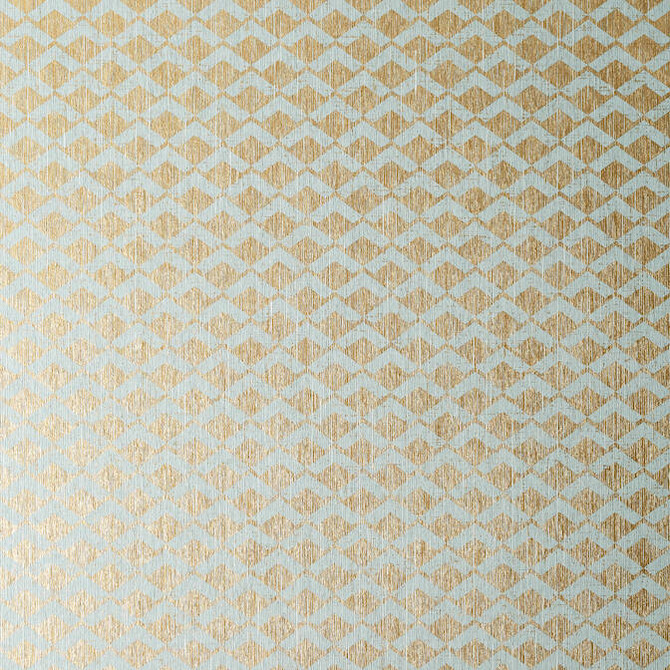 Anna French Wallpaper Cashiers Aqua on Metallic Gold AT79111 Wallpaper Paperweave KOREA - </p><p>Repeat: V: 2.75 36 - My Fabric Connection -