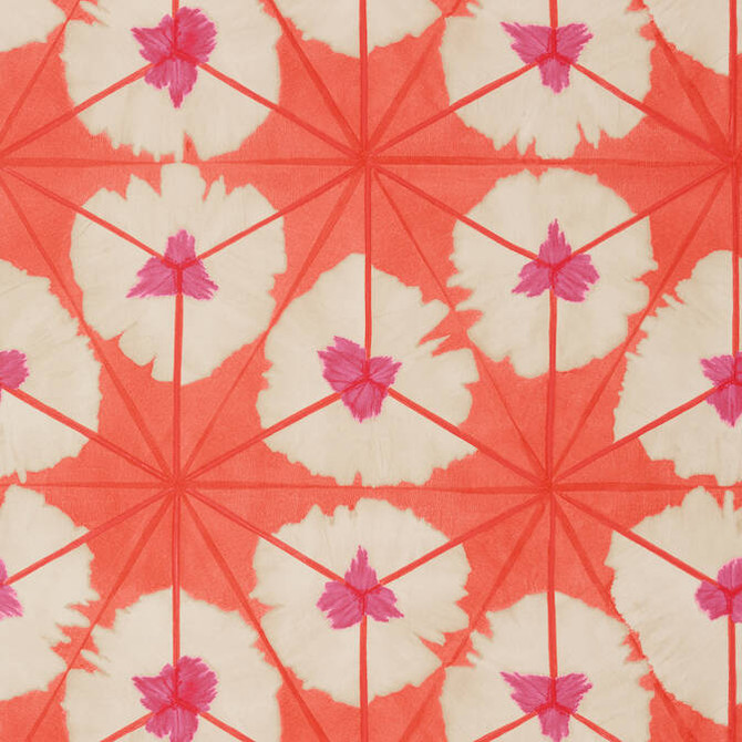 Thibaut Wallpaper Sunburst Pink and Coral T13089 Wallpaper Wallpaper U.S.A. - </p><p>Repeat: V: 23.5 27 - My Fabric Connection -