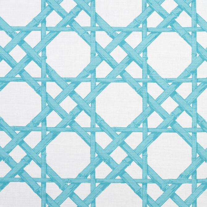Thibaut Fabric Cyrus Cane Turquoise F913143 Fabric 55% Linen, 45% Cotton U.S.A. - </p><p>Repeat: V: 27 54 - My Fabric Connection -