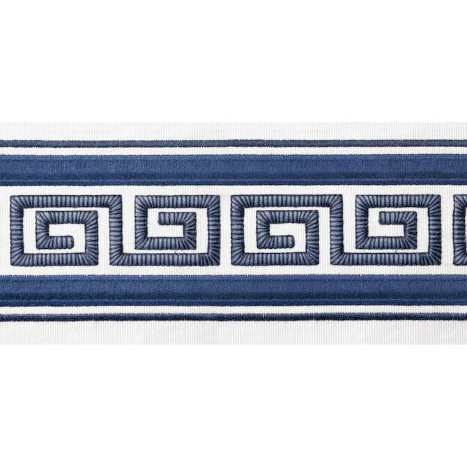 Thibaut Fabric Avenue Tape Bermuda and Sky E12108 Fabric 52% Cotton, 48% Spun Poly INDIA - </p><p>Repeat: V: 3.75 4 - My Fabric Connection -