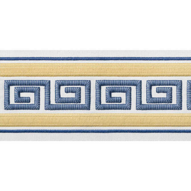 Thibaut Fabric Avenue Tape Sunshine and Sky E12112 Fabric 52% Cotton, 48% Spun Poly INDIA - </p><p>Repeat: V: 3.75 4 - My Fabric Connection -